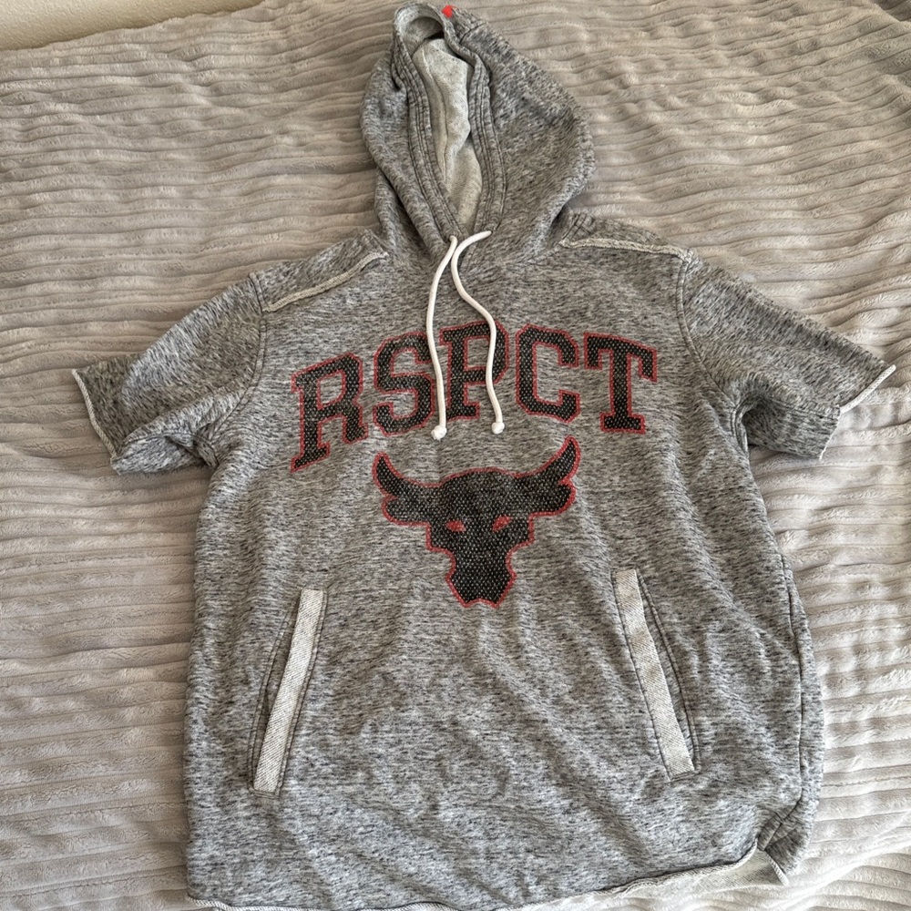 Under Armour Gray Hoodie with Red Lettering